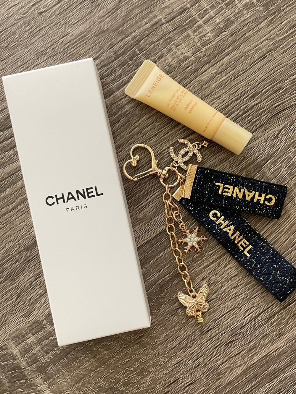 ✨Little Luxuries | Laneige Vanilla Lip Balm + Chanel Branded Keychain Charm